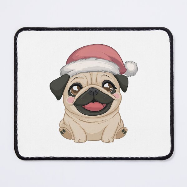 Item preview, Cute Pug In Christmas Hat - Funny designed and sold by canvadreamer444.