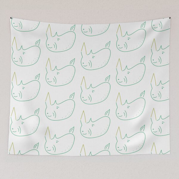 Item preview, One Rhino in Green designed and sold by TessaPeartree.