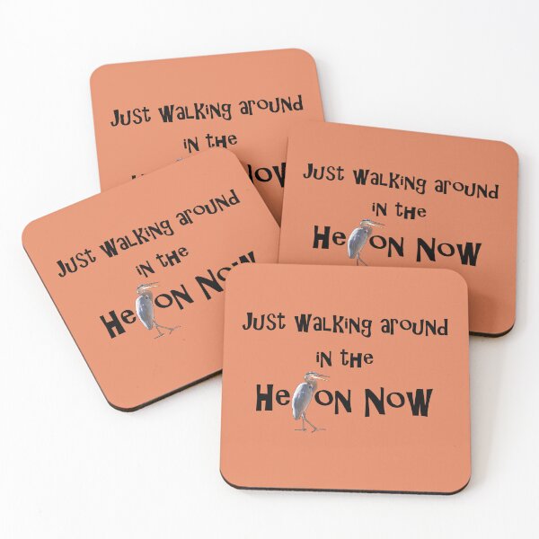 Item preview, Walking Around in the Heron Now Black on Soft Orange designed and sold by Art in My Loft.