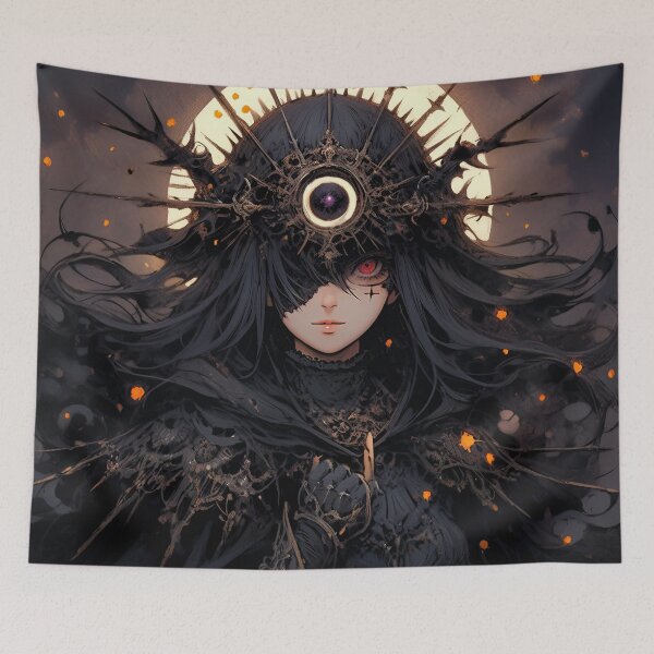 Item preview, Dark Mysterious Celestial Gothic Anime Girl designed and sold by bubblegoth.