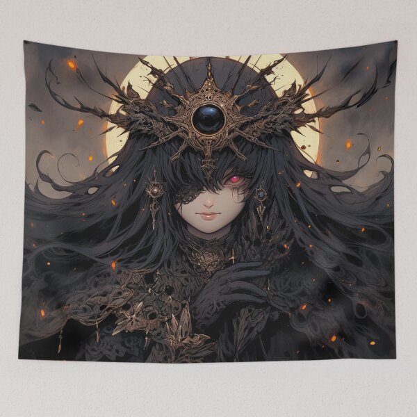 Item preview, Dark Occult Fantasy Magician Anime Girl designed and sold by bubblegoth.