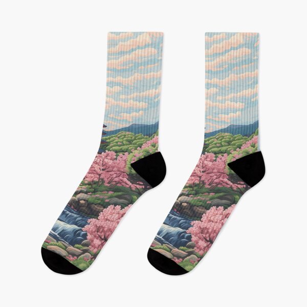 Item preview, Peaceful Japanese Landscape with Cherry Trees and Traditional Pagoda designed and sold by ArtPompon.