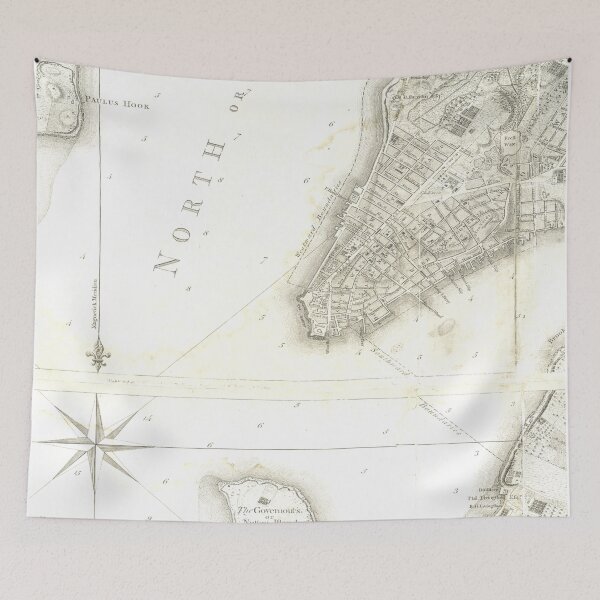 Item preview, Antique Map of New York and Manhattan designed and sold by Pixelchicken.