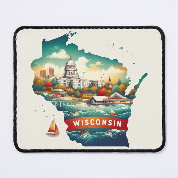 Item preview, WISCONSIN United States of America, artistic shape designed and sold by Margival.