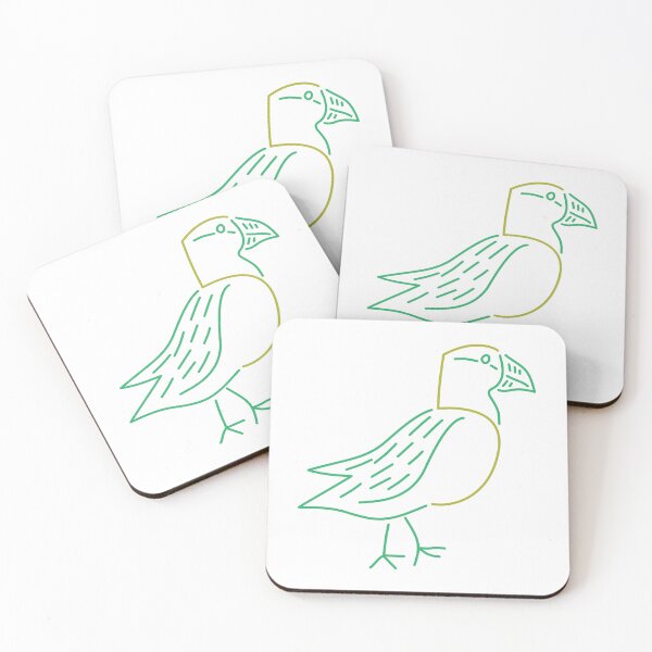 Item preview, Five Puffin in Green designed and sold by TessaPeartree.
