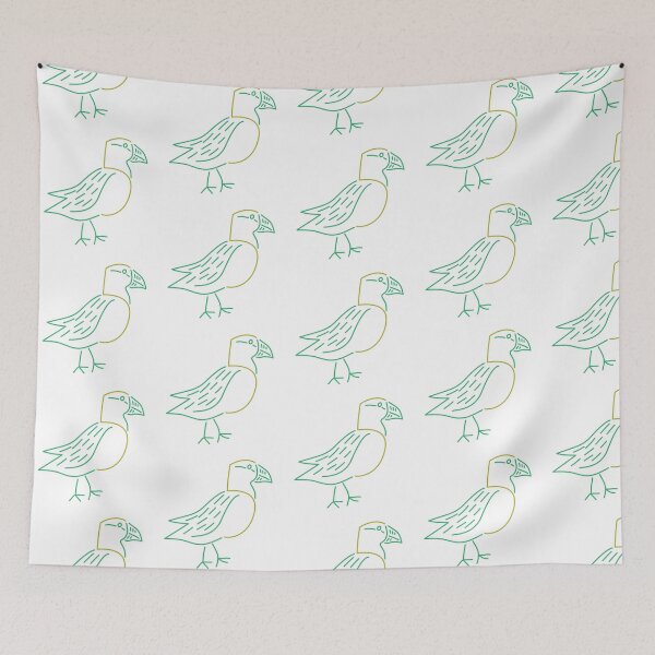 Item preview, Five Puffin in Green designed and sold by TessaPeartree.