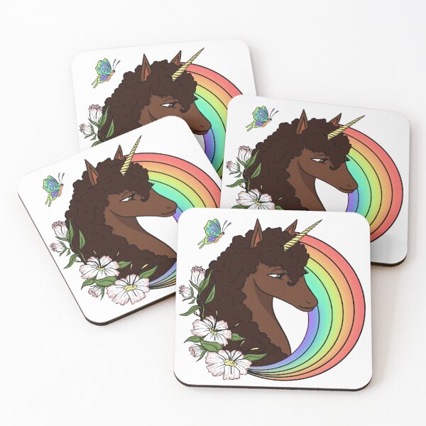 Item preview, Unicorn Rainbow and Flowers | Black Unicorn designed and sold by Shakira Rivers.