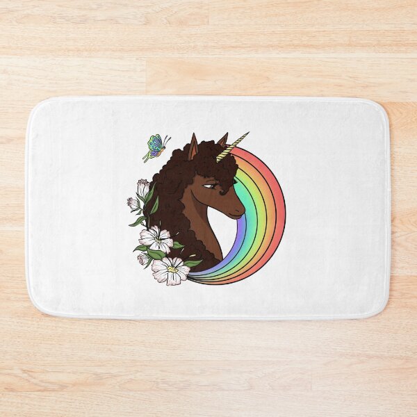Item preview, Unicorn Rainbow and Flowers | Black Unicorn designed and sold by Shakira Rivers.