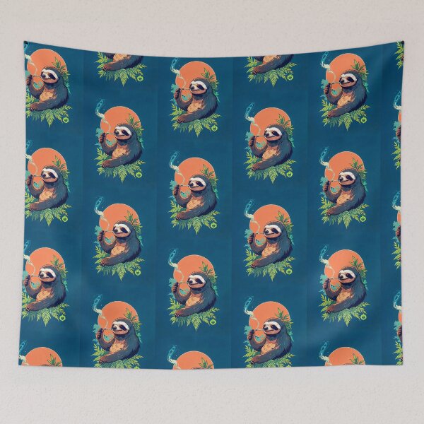 Item preview, Sloth smoking weed designed and sold by GreenKingShop.