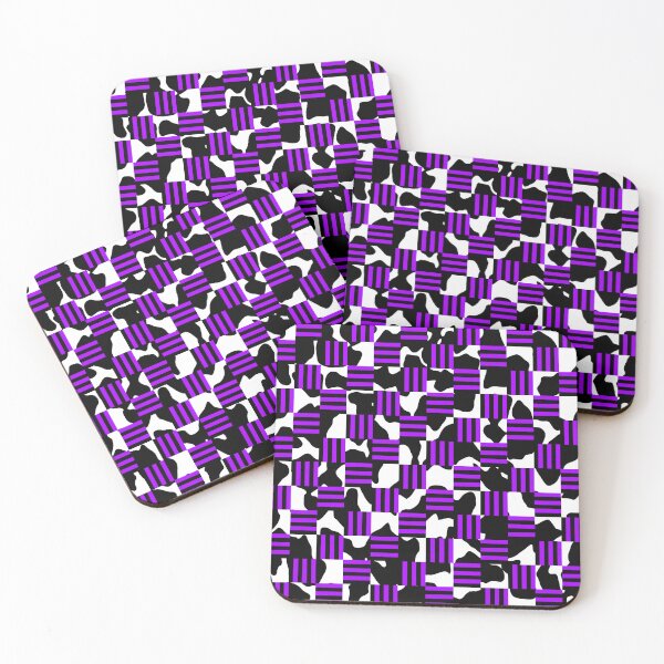 Item preview, Cow print and Black and Alternating Purple Stripes Checkerboard  designed and sold by TheRulerofEarth.