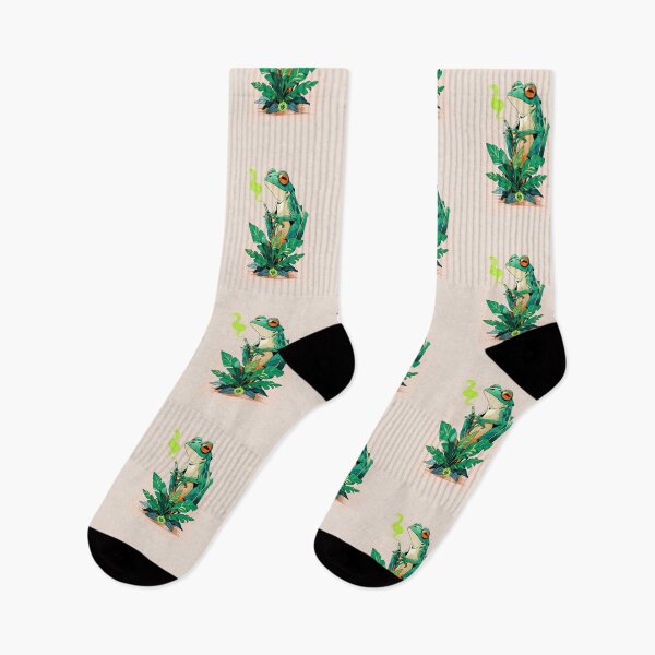 Item preview, Frog smoking weed designed and sold by GreenKingShop.