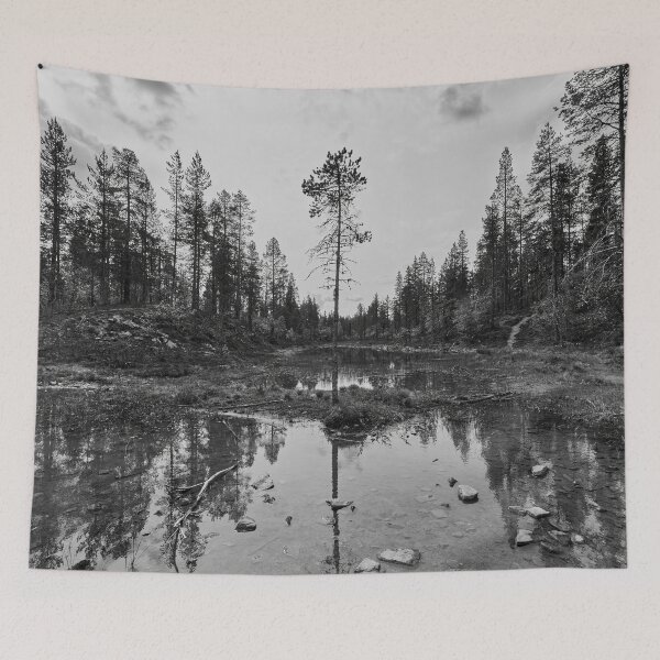 Item preview, Flooding waters. Laanila 2024 bw designed and sold by Jouko Lehto Photography.