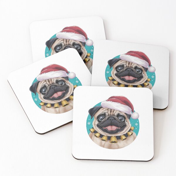 Item preview, Cute Pug In Christmas Hat - Funny designed and sold by canvadreamer444.