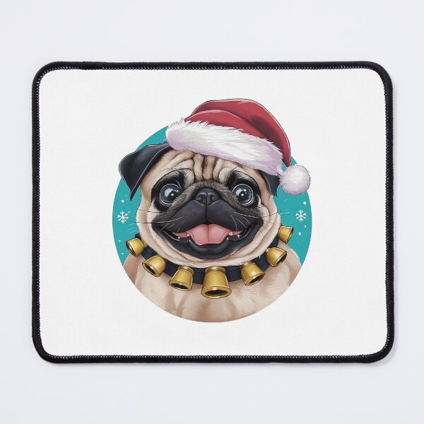 Item preview, Cute Pug In Christmas Hat - Funny designed and sold by canvadreamer444.