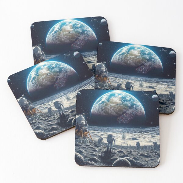 Item preview, Lunar Expedition Under Earthrise designed and sold by FantasyVillaArt.