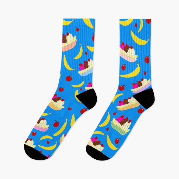 Item preview, Cute Banana Split Pattern On Blue  designed and sold by Sartoris Art.