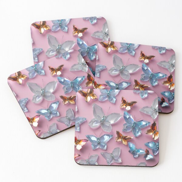 Item preview, Glass Butterflies on Purple Background designed and sold by Hummy-studio.