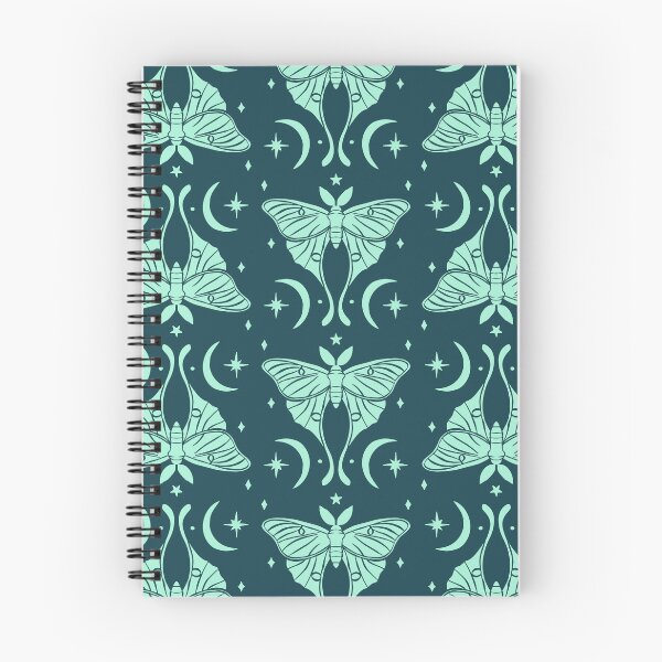 Item preview, Ethereal Teal Luna Moth and Paisley Motifs with Stars and Crescents designed and sold by paldronma.