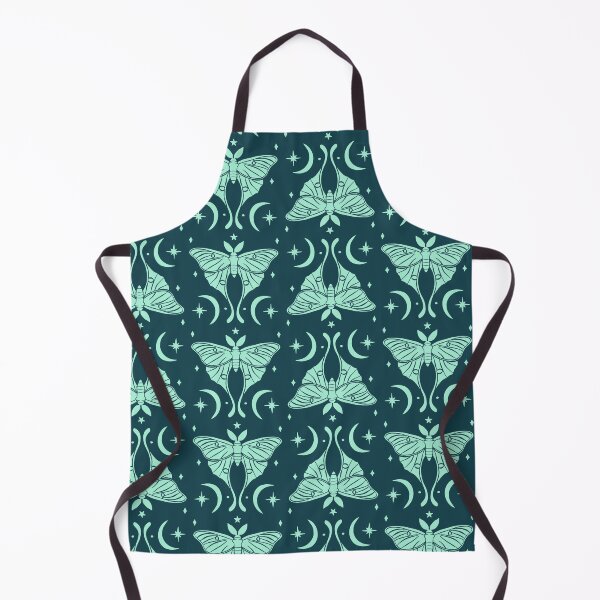 Item preview, Ethereal Teal Luna Moth and Paisley Motifs with Stars and Crescents designed and sold by paldronma.