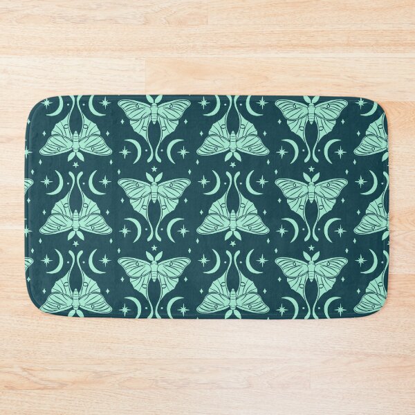Item preview, Ethereal Teal Luna Moth and Paisley Motifs with Stars and Crescents designed and sold by paldronma.