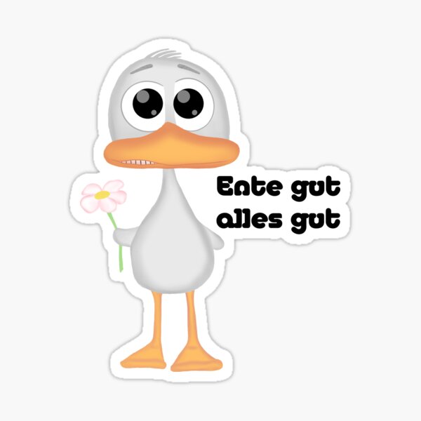 Ente gut alles gut niedliche Ente mit einer Blume Sticker