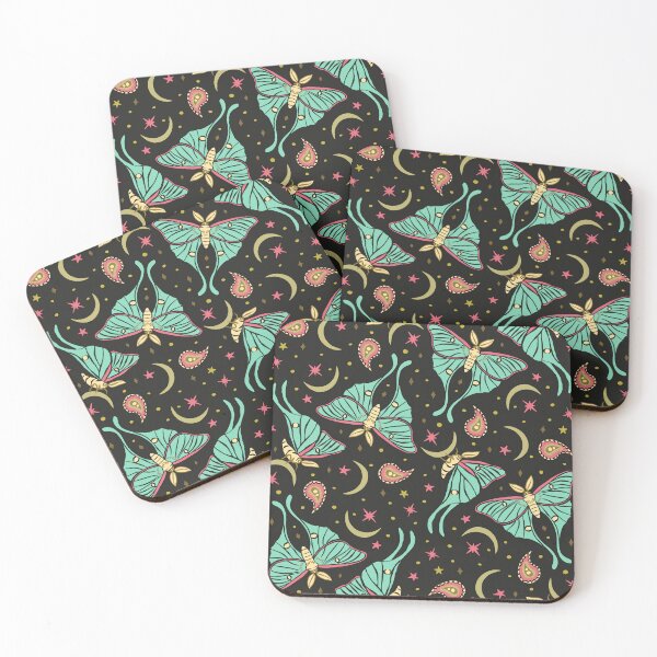 Item preview, Teal Celestial Luna Moth and Paisley Pattern. Nocturnal Butterfly Design designed and sold by paldronma.