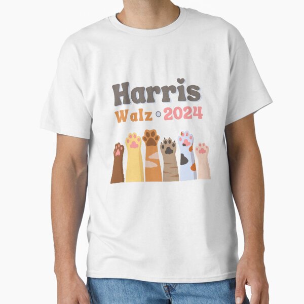 Vista previa del artículo con la obra «Harris Walz 2024 Nosotros, la gente, patas de gato», diseñado y vendido por GroovyGal.