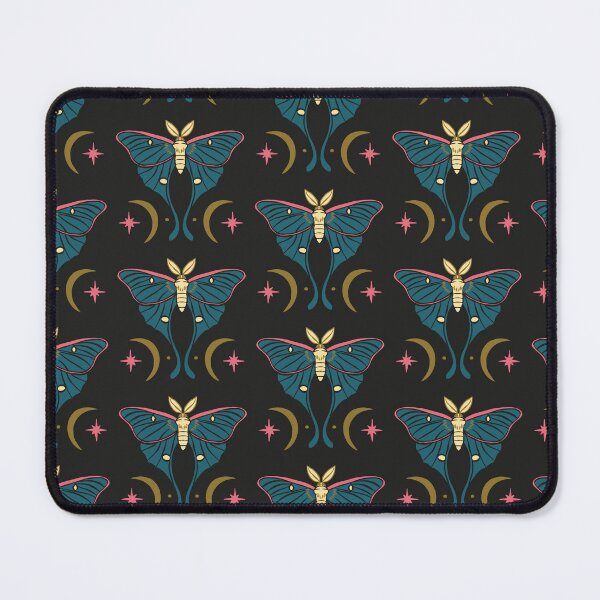 Item preview, Teal Celestial Luna Moth and Crescent Pattern. Nocturnal Butterfly Design designed and sold by paldronma.