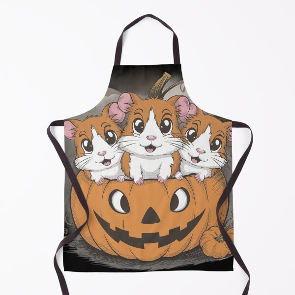 Item preview, 3 little cute hamsters with Halloween pumpkin designed and sold by Krystian9809.