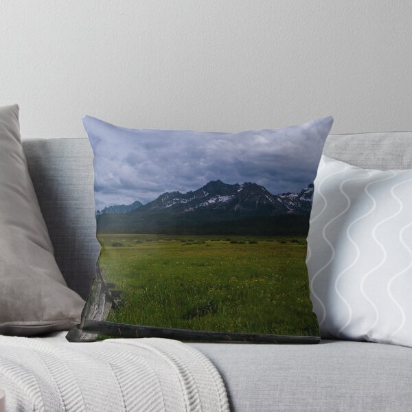 Item preview, Idyllic Meadow and Sawtooth Mountains designed and sold by World Wondering Travel Photography.