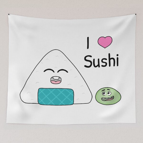 Item preview, I love sushi with a little wasabi dollop designed and sold by Sandra Bredtmann.