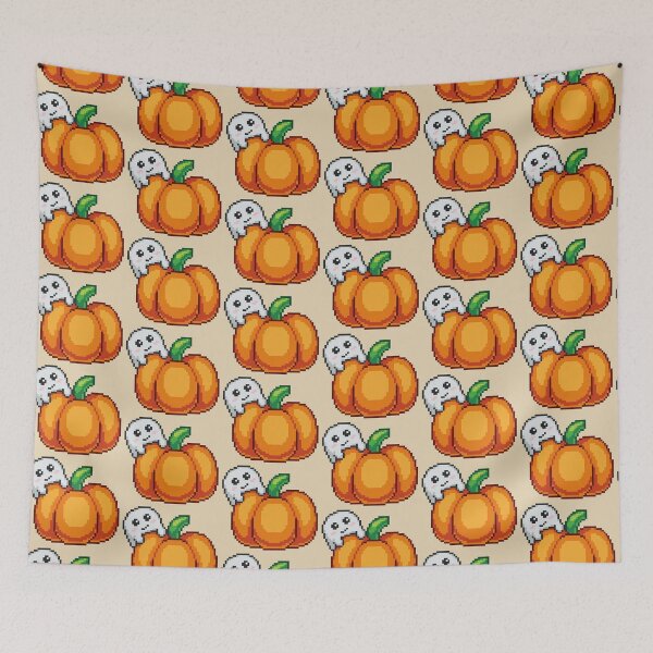 Item preview, A ghost and its pumpkin pixel designed and sold by Katuend.