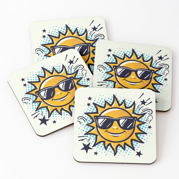 Item preview, Smiling Sun with Glasses Pop Art Style designed and sold by artofuniverse.