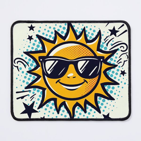 Item preview, Smiling Sun with Glasses Pop Art Style designed and sold by artofuniverse.