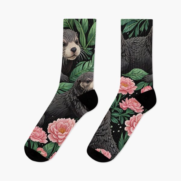 Item preview, sea otter and carnation flowers pattern designed and sold by Nolan6.