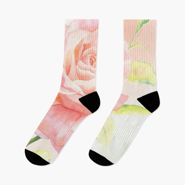 Item preview, Peachy Rose watercolor floral art nature painting designed and sold by Yarlseri.