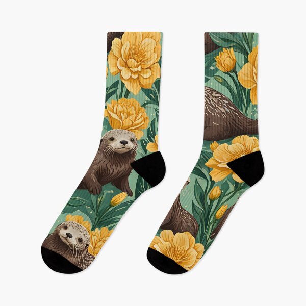 Item preview, Cute sea otter and carnation flowers pattern designed and sold by Nolan6.
