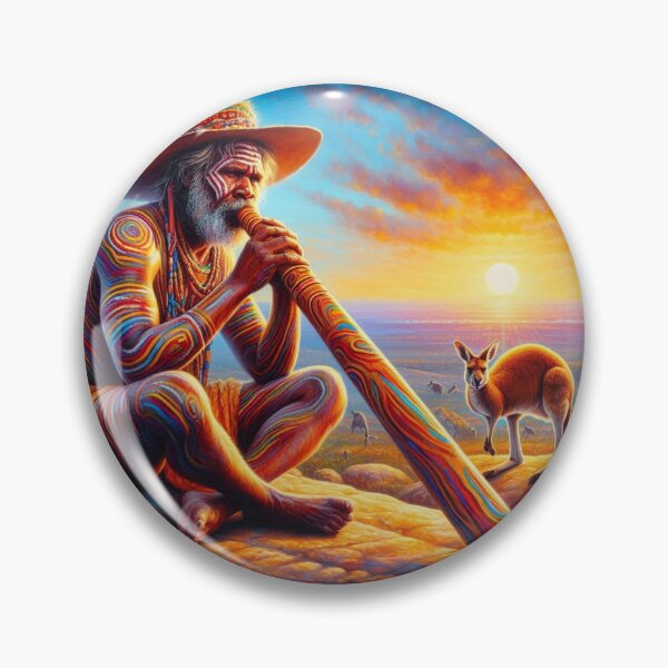 Item preview, Aboriginal Harmony: Spirit of Australia Didgeridoo Kangaroo T-shirt designed and sold by Grindcorer.