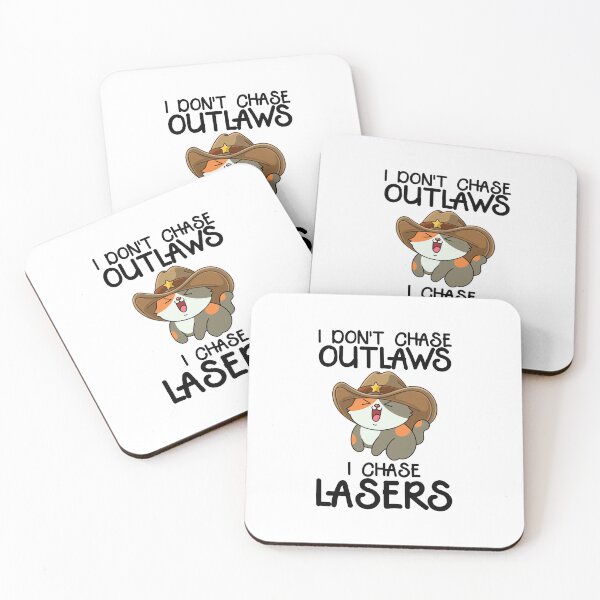 Item preview, Funny Cat Cowboy Quote - 'I Don't Chase Outlaws, I Chase Lasers designed and sold by Design_for_merch.