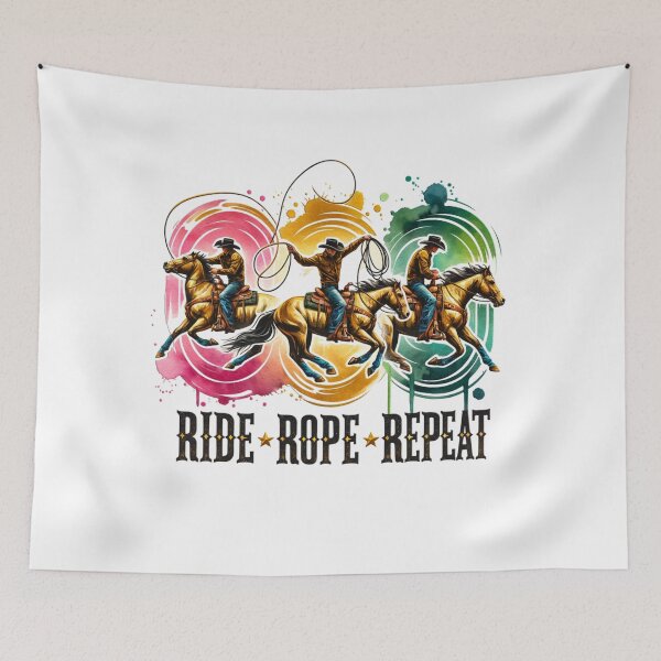 Item preview, ✨Ride, Rope, Repeat – Cowboy Roping Horse Design for Apparel, Mugs, Stickers & More designed and sold by artedigital99.