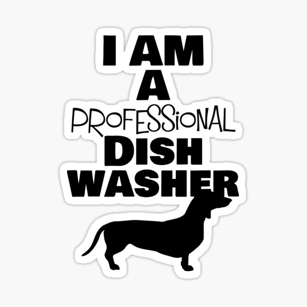 Dog dish washer Sticker