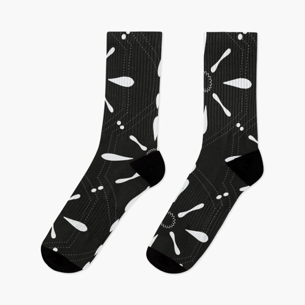 Artikelvorschau, (Groß) Schwarz-Weiß-geometrisches Blumenmuster entworfen und verkauft von JaselviiStudio.