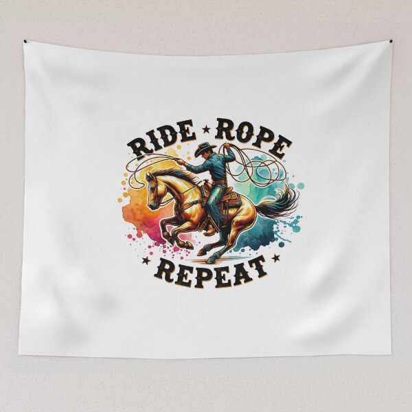 Item preview, ✨Ride, Rope, Repeat – Cowboy Roping Horse Design for Apparel, Mugs, Stickers & More designed and sold by artedigital99.