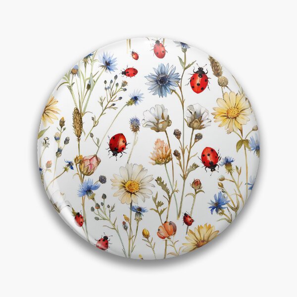 Item preview, Ladybug and flowers designed and sold by Vikycialp.