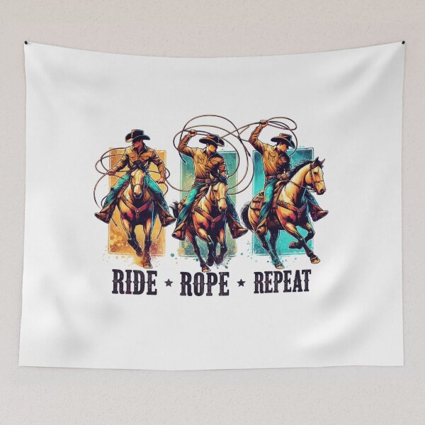Item preview, ✨Ride, Rope, Repeat – Cowboy Roping Horse Design for Apparel, Mugs, Stickers & More designed and sold by artedigital99.