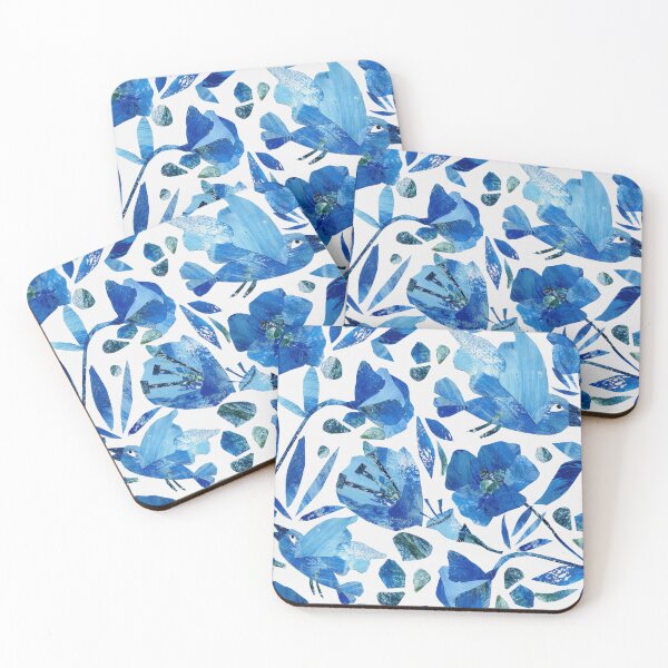 Item preview, Blue Birds and Poppies designed and sold by Ink + Finch.