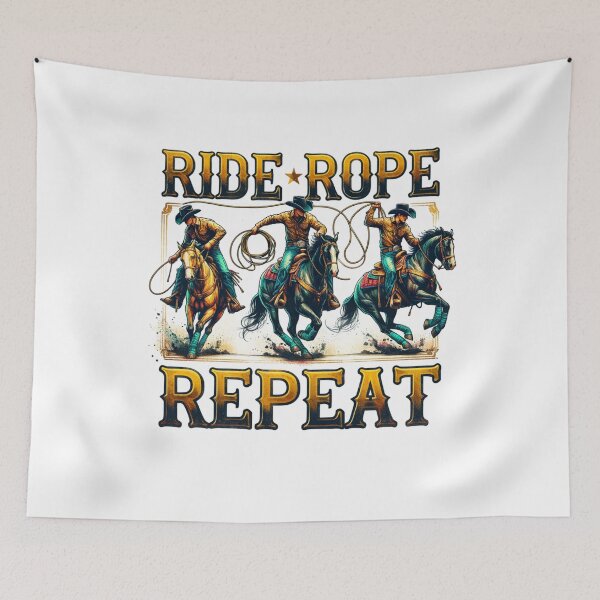 Item preview, ✨Ride, Rope, Repeat – Cowboy Roping Horse Design for Apparel, Mugs, Stickers & More designed and sold by artedigital99.