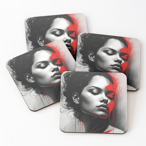 Item preview, Abstract Lady in Red Illustrative Art designed and sold by ShadeScapeArt.