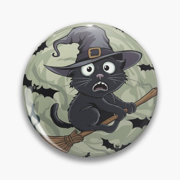 Item preview, Halloween cat on a broom designed and sold by Krystian9809.