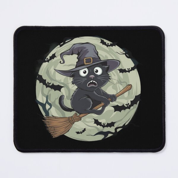 Item preview, Halloween cat on a broom designed and sold by Krystian9809.